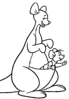 A coloring page of winnie the pooh - kanga